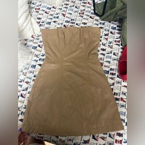 Princess Polly Strapless Tan Dress